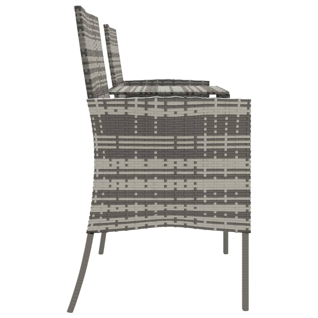 Dvosjed vrtna sofa sa stolićem za čaj poliratan antracit