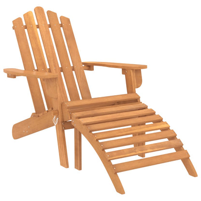 Adirondack garden chair with footrest solid acacia wood