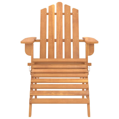 Adirondack garden chair with footrest solid acacia wood