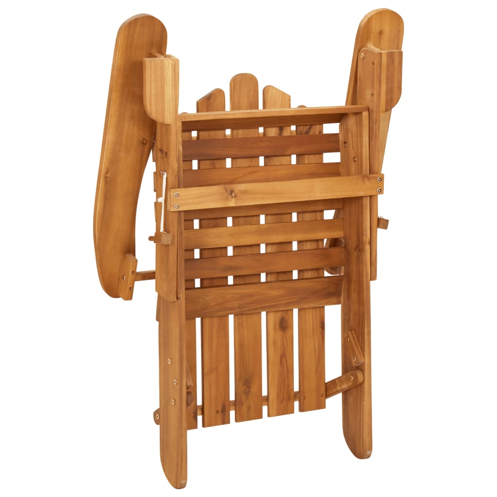 Adirondack garden chair with footrest solid acacia wood