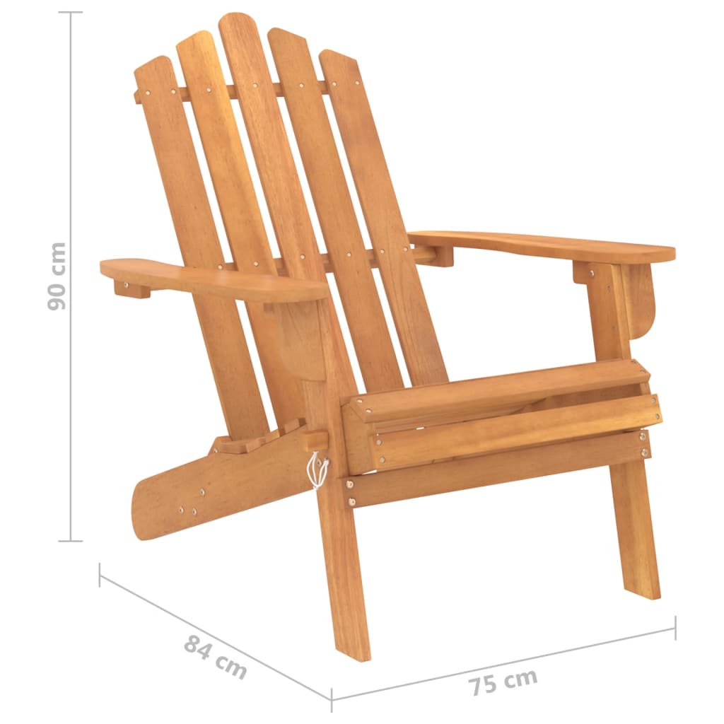 Adirondack garden chair with footrest solid acacia wood