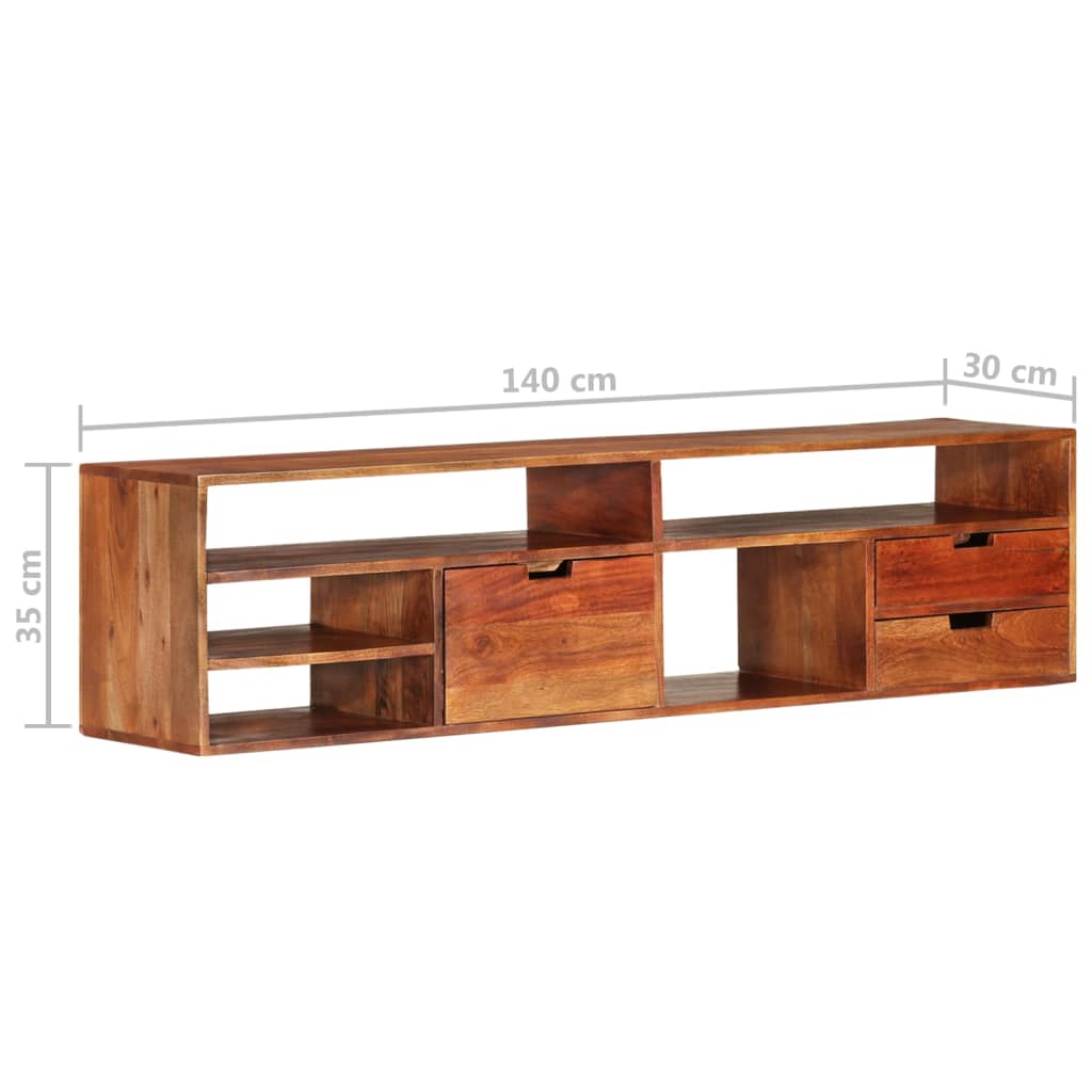 TV cabinet 140x30x35 cm solid acacia wood