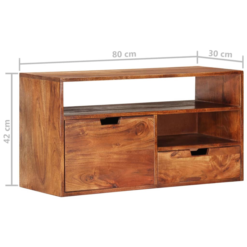 TV cabinet 80x30x42 cm solid acacia wood