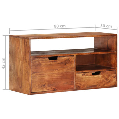 TV cabinet 80x30x42 cm solid acacia wood
