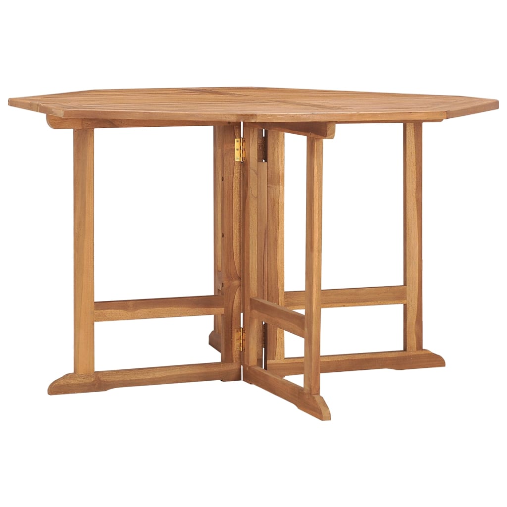 Garden dining table foldable 110x110x75 cm solid teak wood