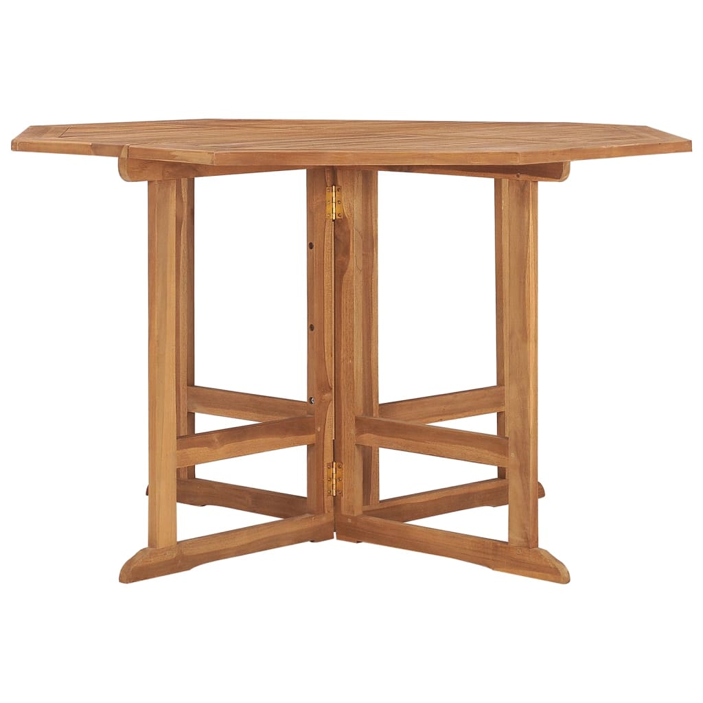 Garden dining table foldable 110x110x75 cm solid teak wood