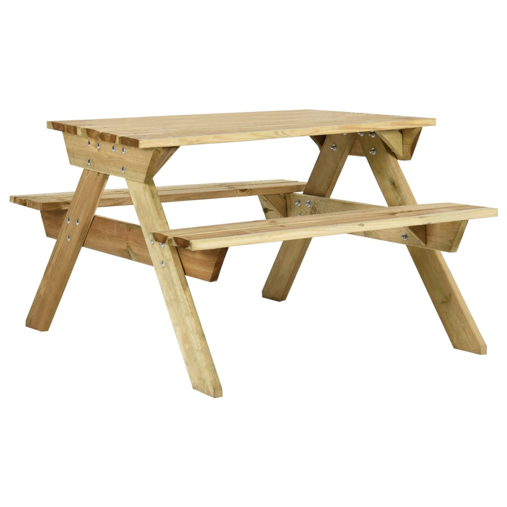 Picnic table with benches 110x123x73 cm pinewood impregnated