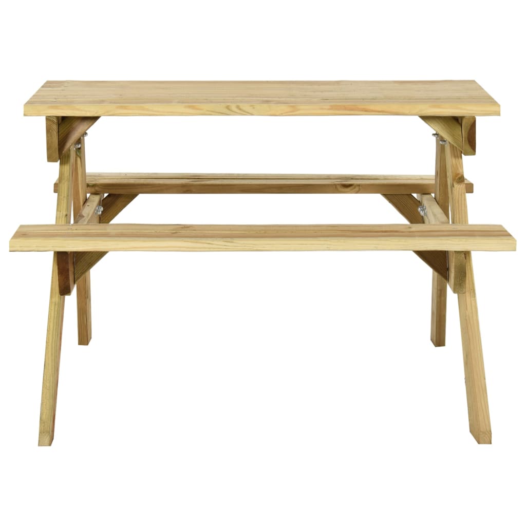 Picnic table with benches 110x123x73 cm pinewood impregnated