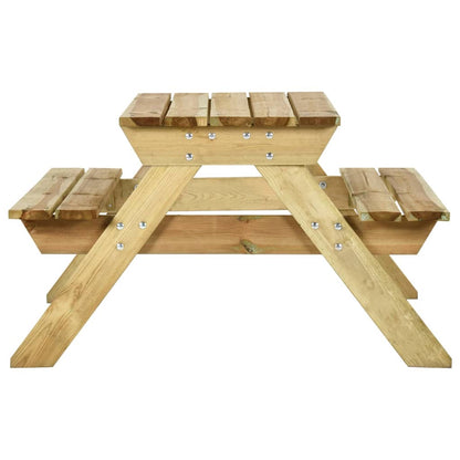 Picnic table with benches 110x123x73 cm pinewood impregnated
