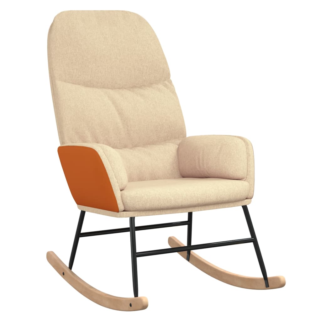 Stolica za ljuljanje krem ​​bijela tkanina