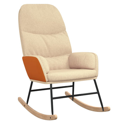 Stolica za ljuljanje krem ​​bijela tkanina