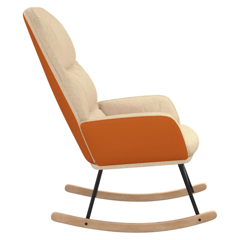 Stolica za ljuljanje krem ​​bijela tkanina