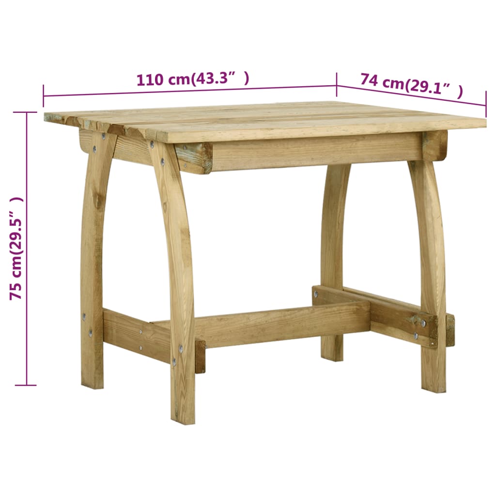 Garden table 110x74x75 cm Impregnated pinewood