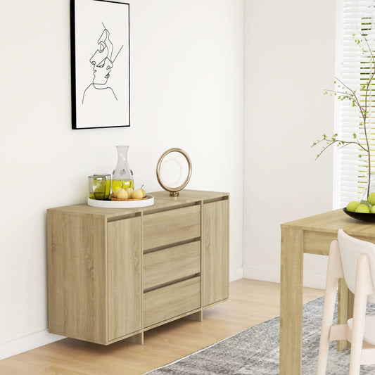 Sideboard 3 drawers Sonoma oak 120x41x75 cm wood material