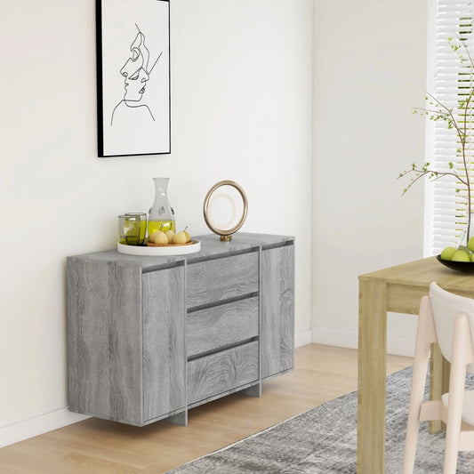 Sideboard with 3 drawers Grey Sonoma 120x41x75 cm