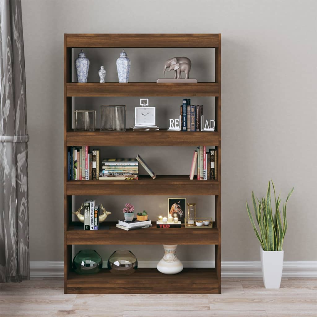 Bookcase/room divider brown oak look 100x30x166 cm