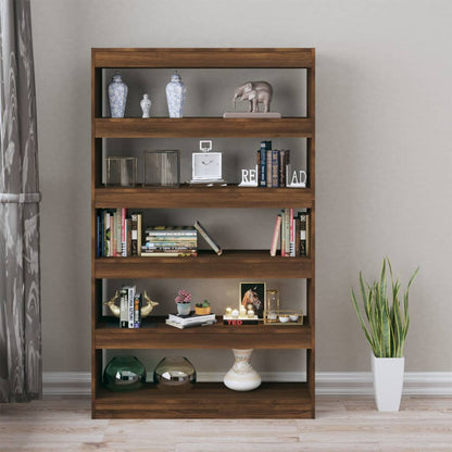 Bookcase/room divider brown oak look 100x30x166 cm