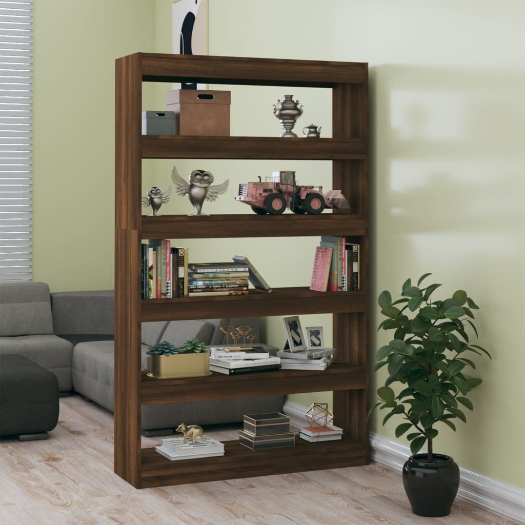 Bookcase/room divider brown oak look 100x30x166 cm