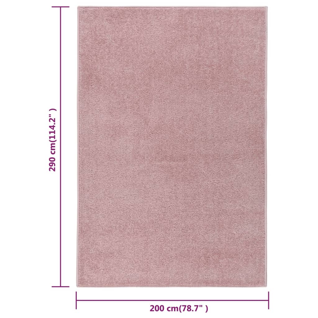 Carpet short pile 200x290 cm pink