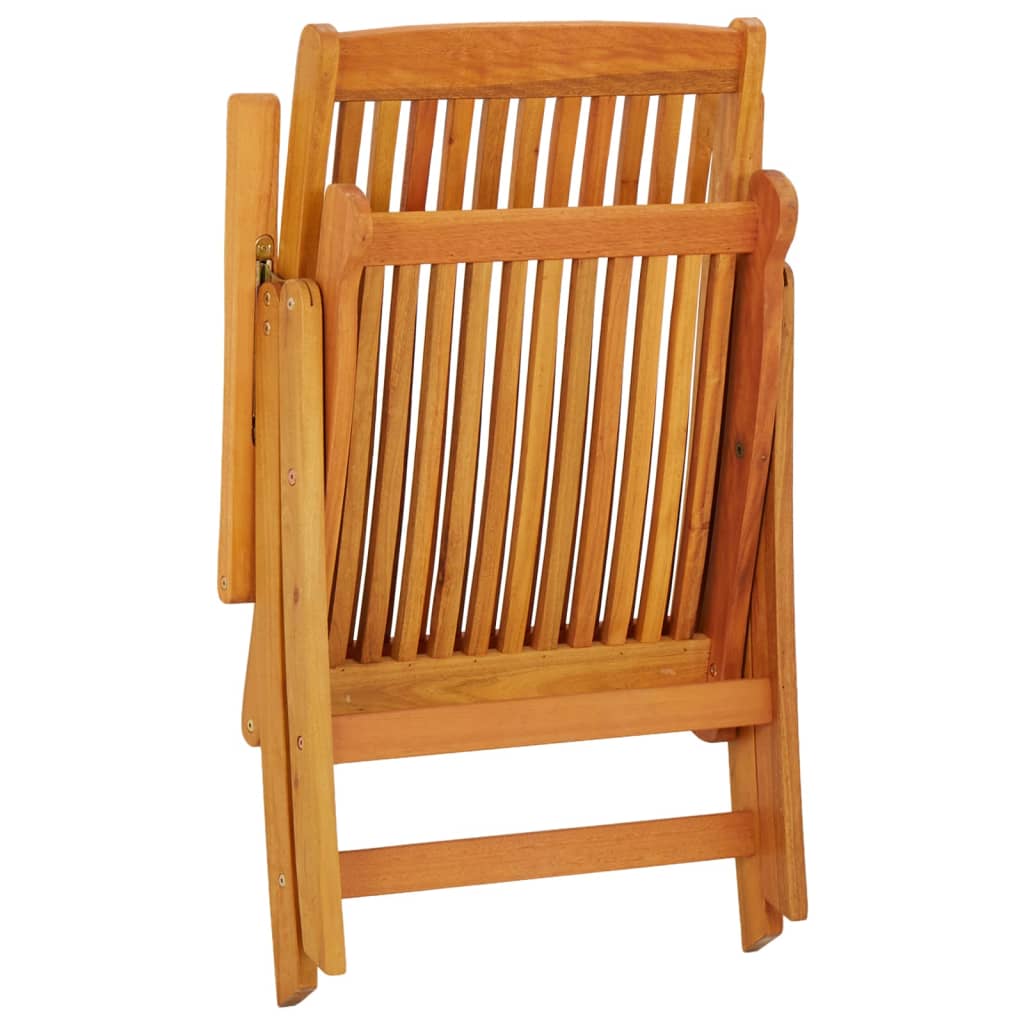 Folding garden chairs 2 pcs. Solid wood eucalyptus