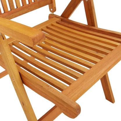 Folding garden chairs 2 pcs. Solid wood eucalyptus
