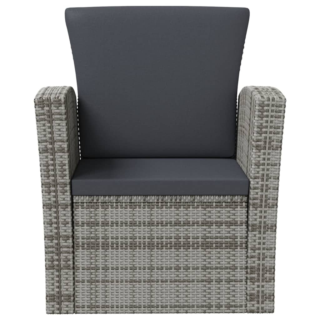 8-piece garden lounge set with cushions poly rattan grey