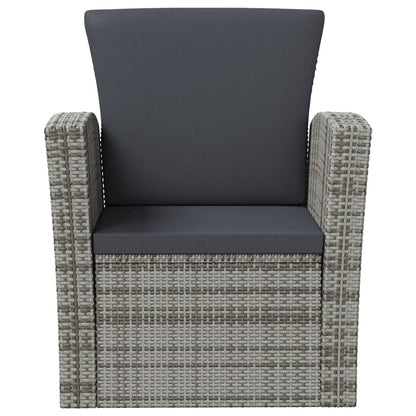 8-piece garden lounge set with cushions poly rattan grey
