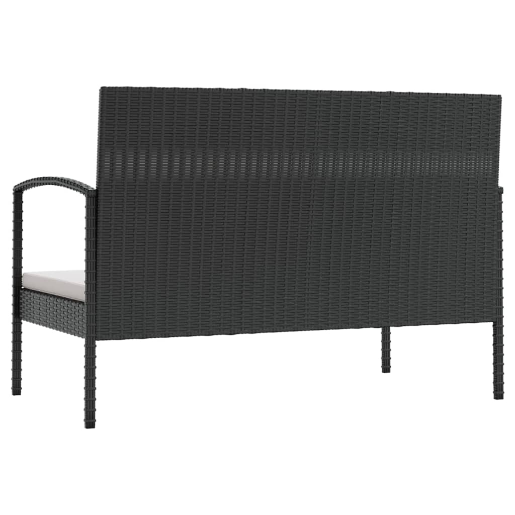 8-piece garden lounge set with cushions poly rattan black