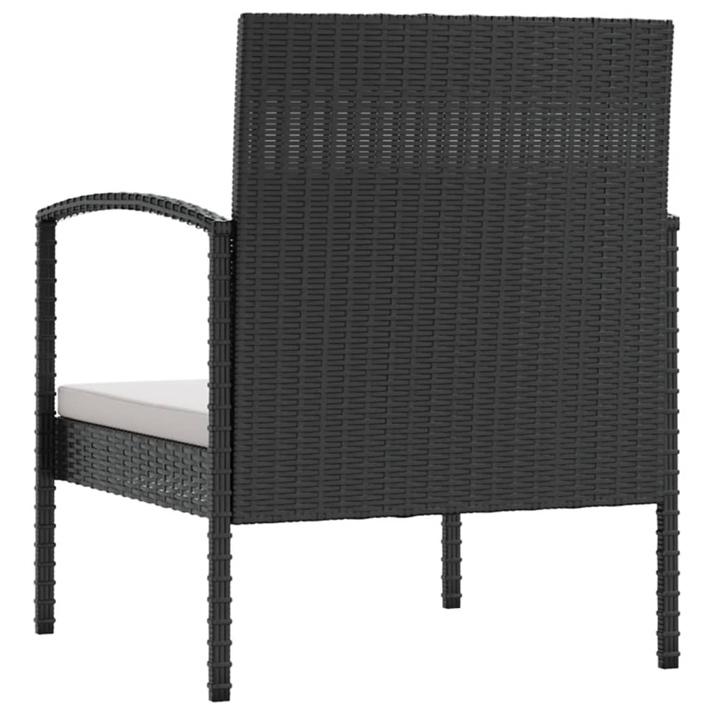 8-piece garden lounge set with cushions poly rattan black