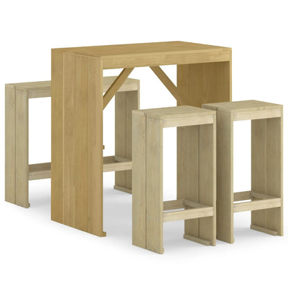 5-piece garden bar set impregnated pinewood