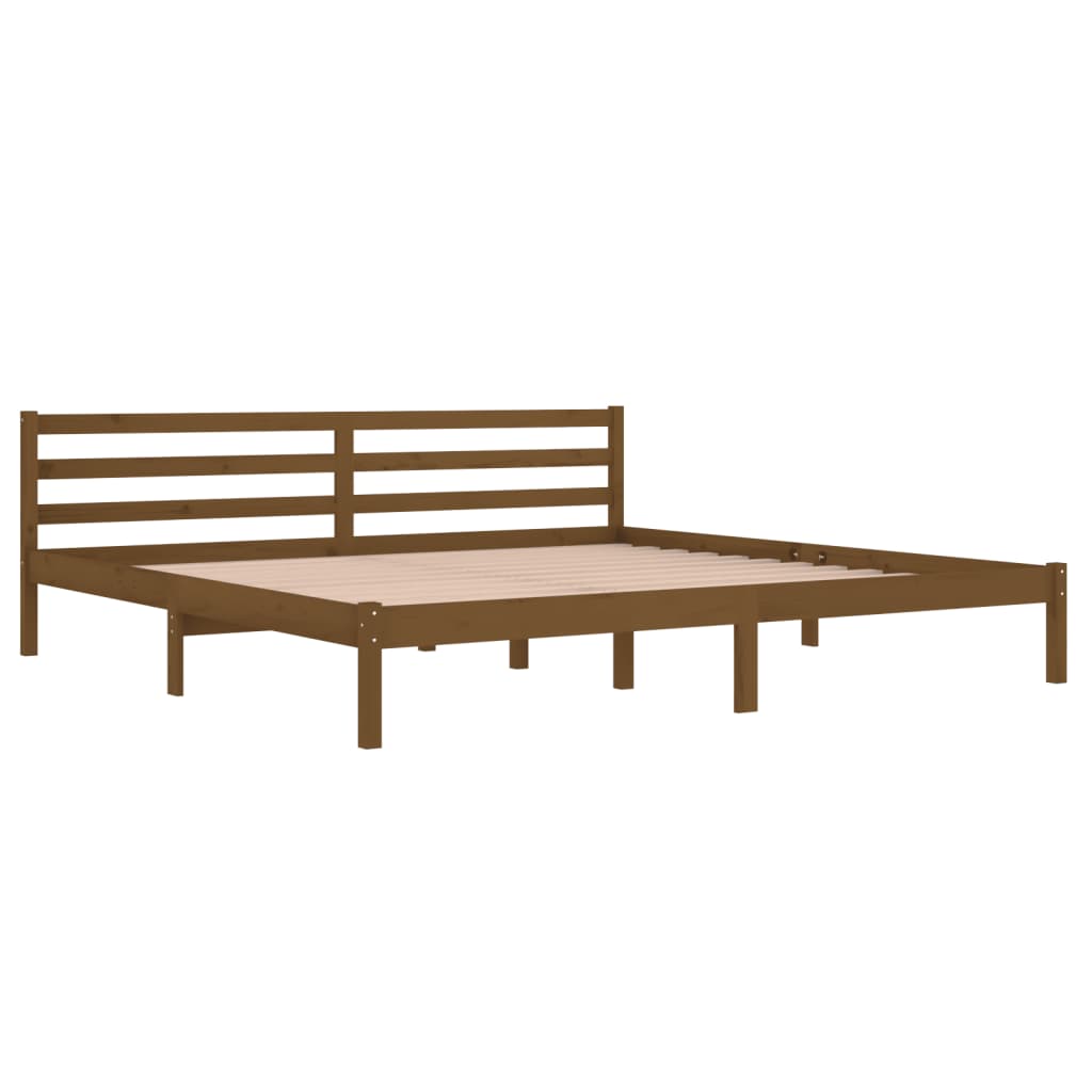 Solid pine bed 200x200 cm honey brown