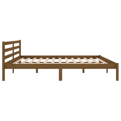 Solid pine bed 200x200 cm honey brown