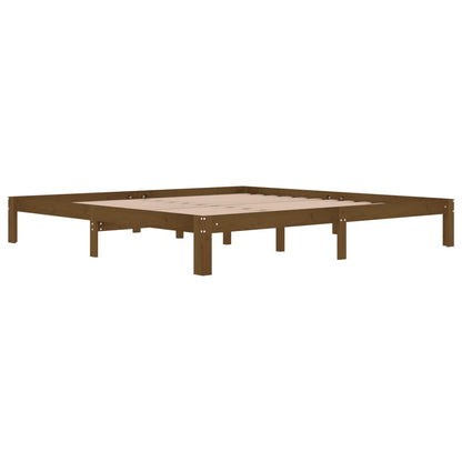 Solid wood bed honey brown pine 200x200 cm
