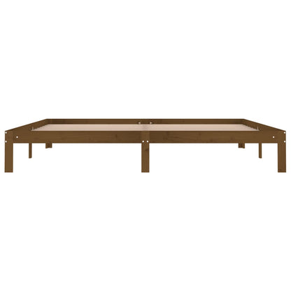 Solid wood bed honey brown pine 200x200 cm
