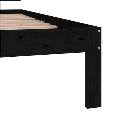 Solid wood bed black pine 90x200 cm