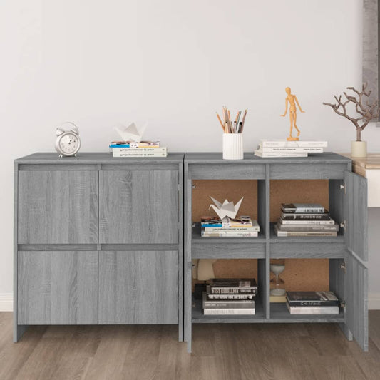 Sideboards 2 Stk. Grau Sonoma 70x41x75 cm Holzwerkstoff