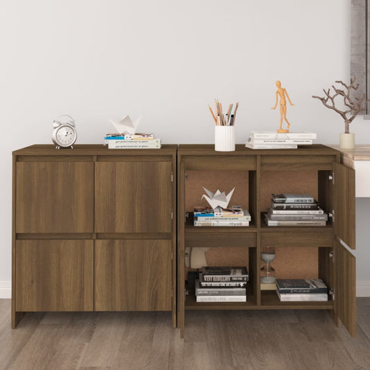 Sideboards 2 pcs. Oak Brown 70x41x75 cm Wood material