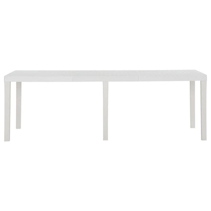 Garden table 220x90x72 cm PP white