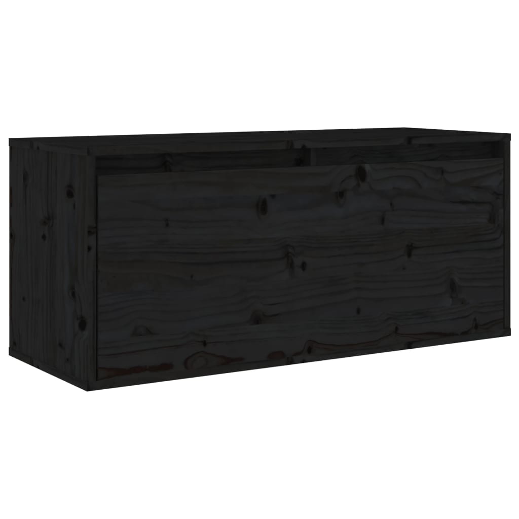 TV cabinets 5 pcs. Black solid pine