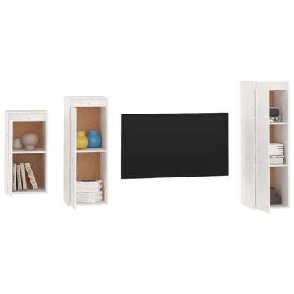 TV cabinets 3 pcs. white solid pine