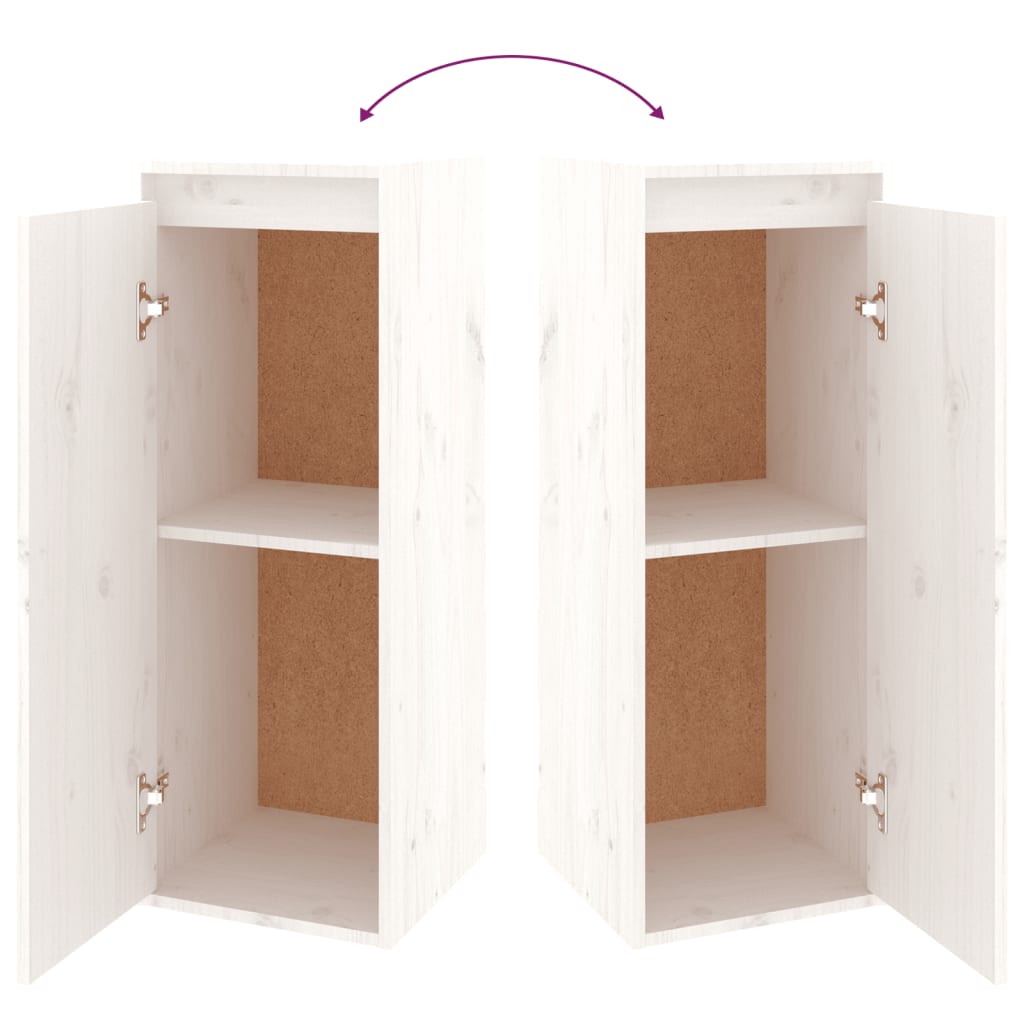 TV cabinets 3 pcs. white solid pine