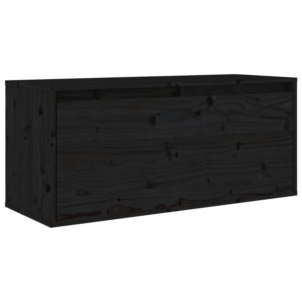 TV cabinets 4 pcs. Black solid pine