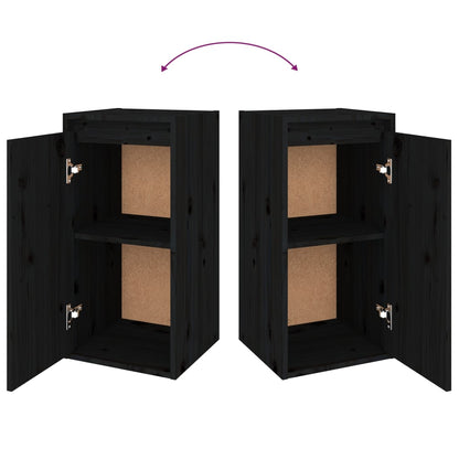 TV cabinets 4 pcs. Black solid pine