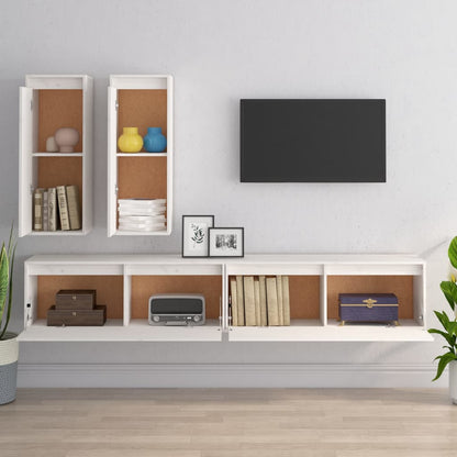 TV cabinets 4 pcs. white solid pine