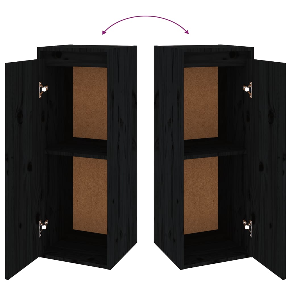 TV-Schränke 6 Stk. Schwarz Massivholz Kiefer