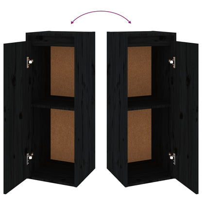 TV-Schränke 6 Stk. Schwarz Massivholz Kiefer