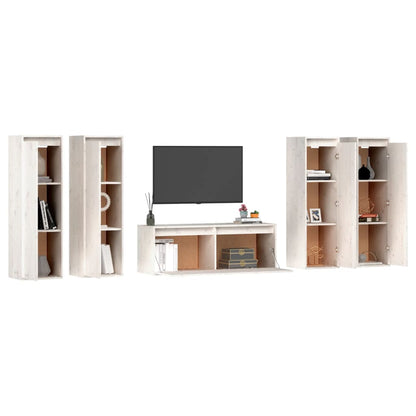 TV cabinets 5 pcs. white solid pine