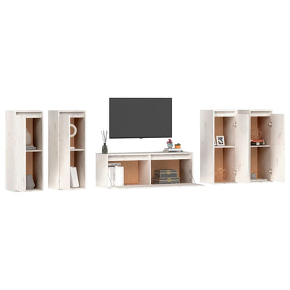 TV cabinets 5 pcs. white solid pine