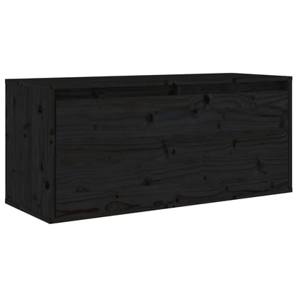 TV cabinets 4 pcs. Black solid pine