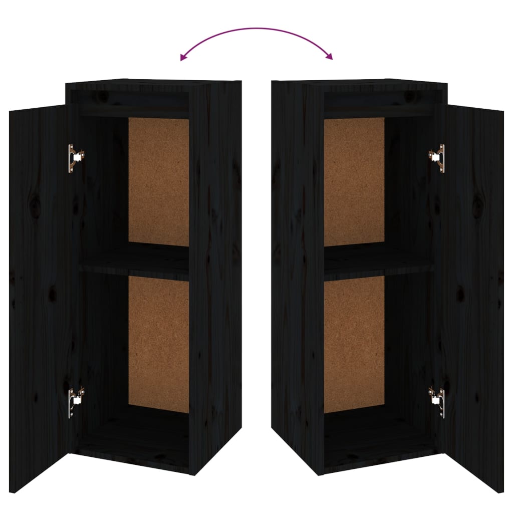 TV cabinets 4 pcs. Black solid pine